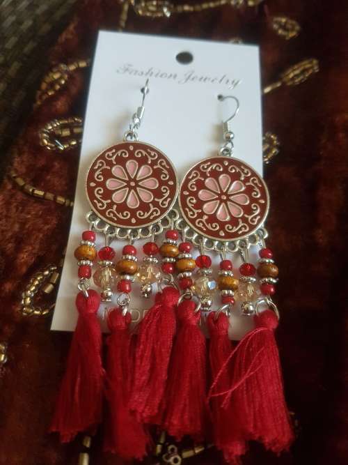 Fashion Bohemian Feather Tassel Dangle Earrings
