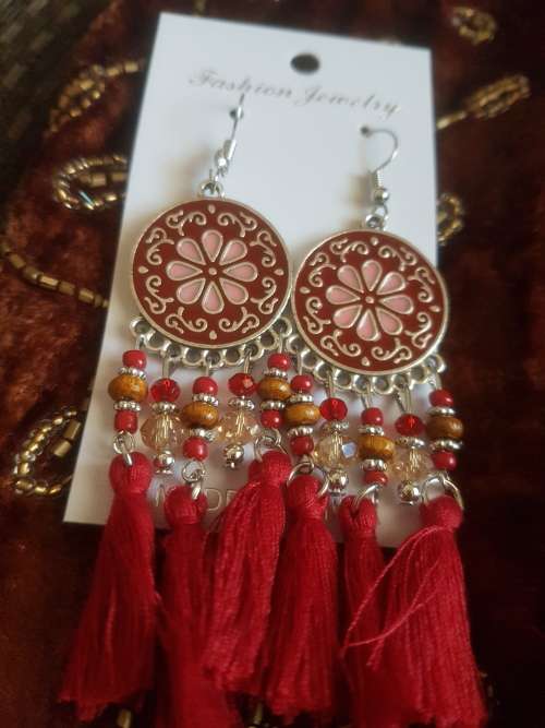 Fashion Bohemian Feather Tassel Dangle Earrings
