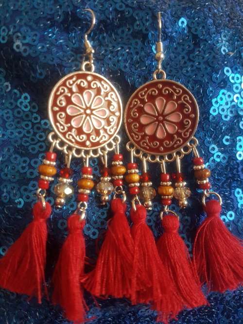 Fashion Bohemian Feather Tassel Dangle Earrings
