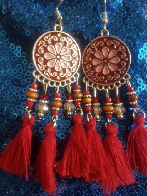 Fashion Bohemian Feather Tassel Dangle Earrings
