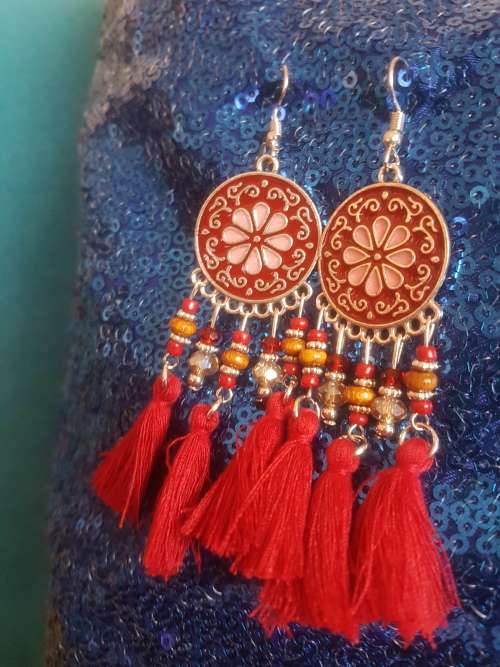 Fashion Bohemian Feather Tassel Dangle Earrings
