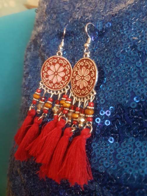 Fashion Bohemian Feather Tassel Dangle Earrings