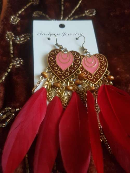 Fashion Bohemian Feather Tassel Dangle Earrings