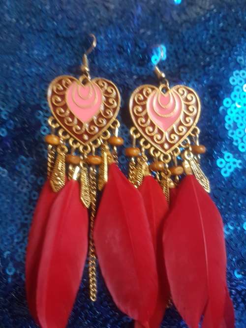 Fashion Bohemian Feather Tassel Dangle Earrings