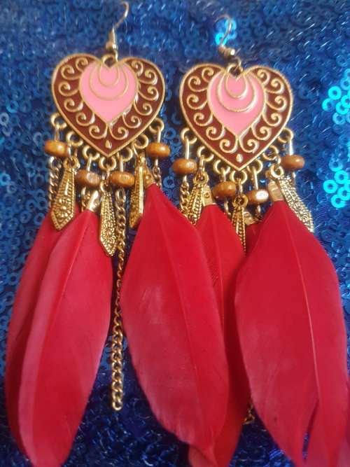Fashion Bohemian Feather Tassel Dangle Earrings