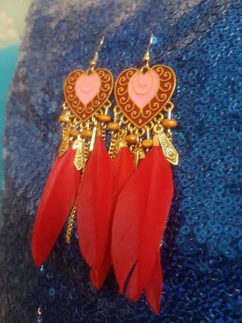 Fashion Bohemian Feather Tassel Dangle Earrings
