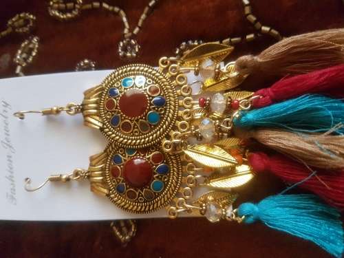 Fashion Bohemian Feather Tassel Dangle Earrings