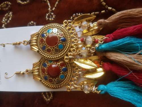 Fashion Bohemian Feather Tassel Dangle Earrings