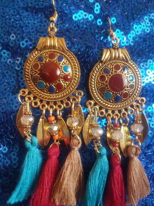 Fashion Bohemian Feather Tassel Dangle Earrings