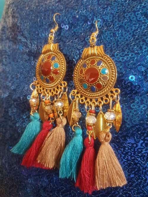 Fashion Bohemian Feather Tassel Dangle Earrings