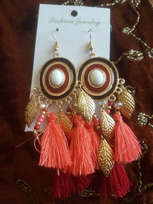 Fashion Bohemian Feather Tassel Dangle Earrings