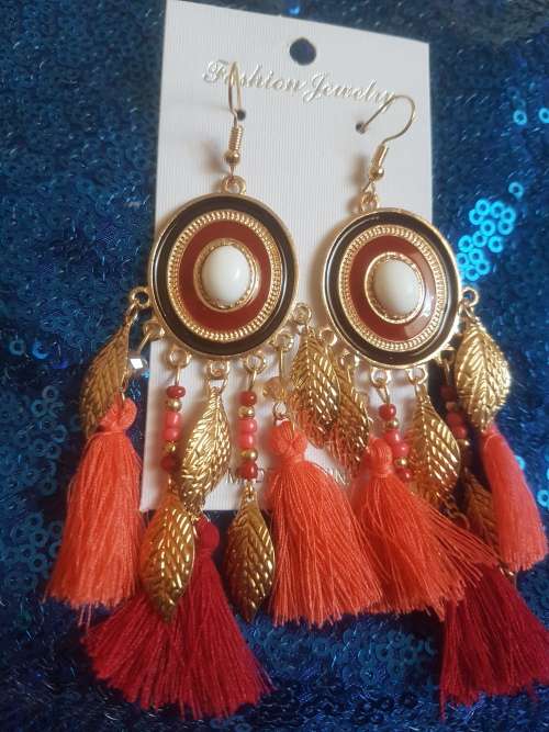 Fashion Bohemian Feather Tassel Dangle Earrings