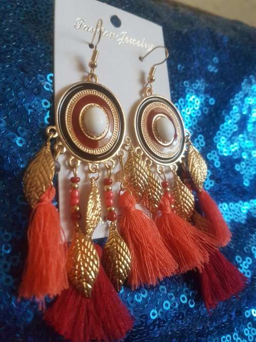 Fashion Bohemian Feather Tassel Dangle Earrings
