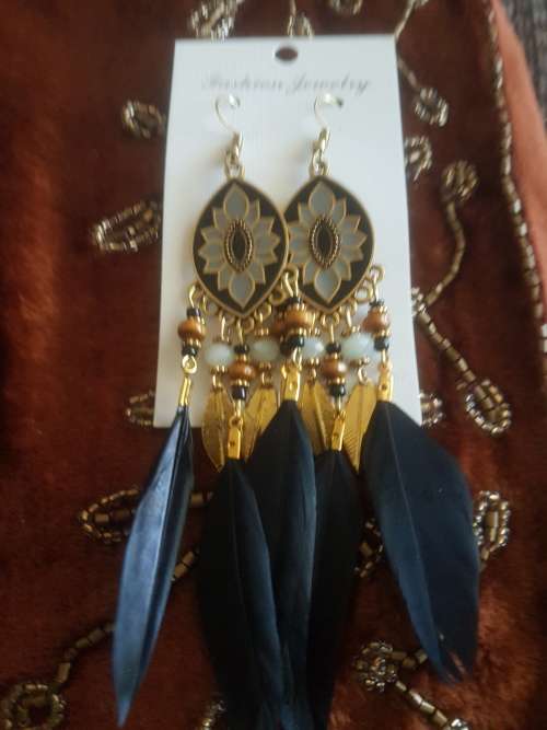Fashion Bohemian Feather Tassel Dangle Earrings