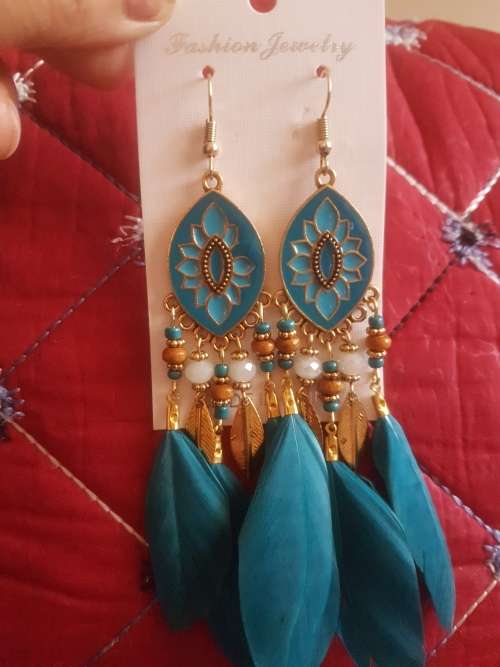 Fashion Bohemian Feather Tassel Dangle Earrings