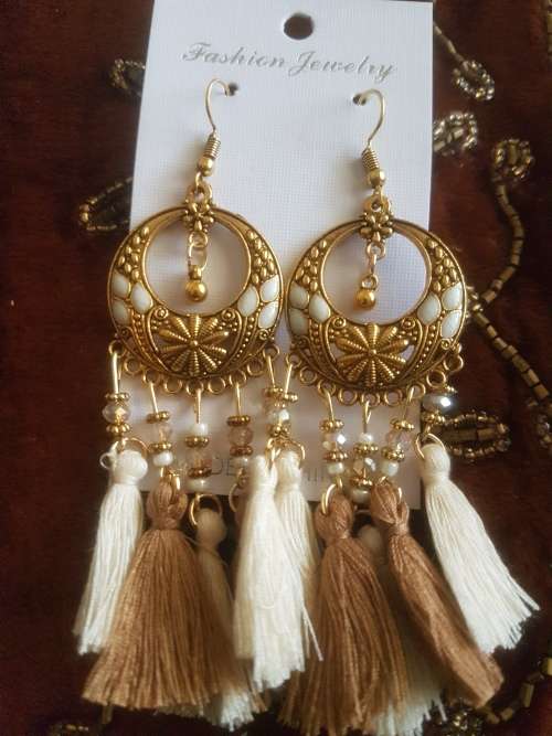 Fashion Bohemian Feather Tassel Dangle Earrings