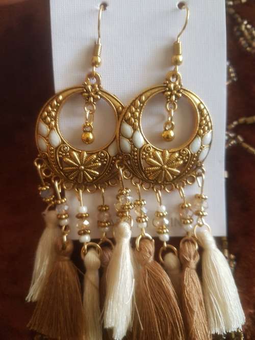 Fashion Bohemian Feather Tassel Dangle Earrings