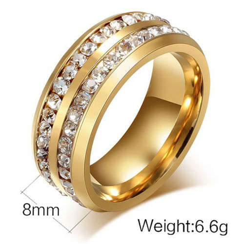 8MM Stainless Steel Ring Size 6