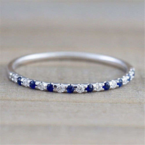 Blue Sapphire Wedding Proposal Party Ring Sz 9