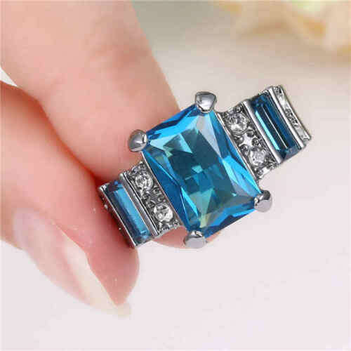 10K Black Gold Filled Sapphire Wedding Ring Size 7