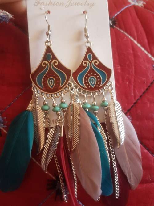 Fashion Bohemian Feather Tassel Dangle Earrings