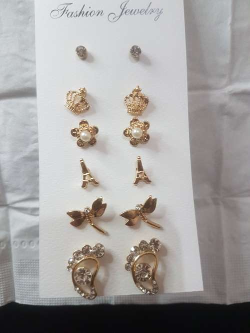 6 Pairs/set Vintage Gold Big Round Circle Hoop Dangle Earrings