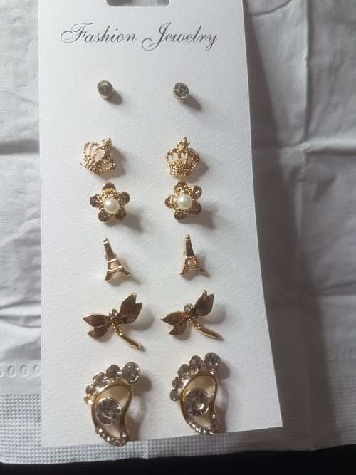 6 Pairs/set Vintage Gold Big Round Circle Hoop Dangle Earrings