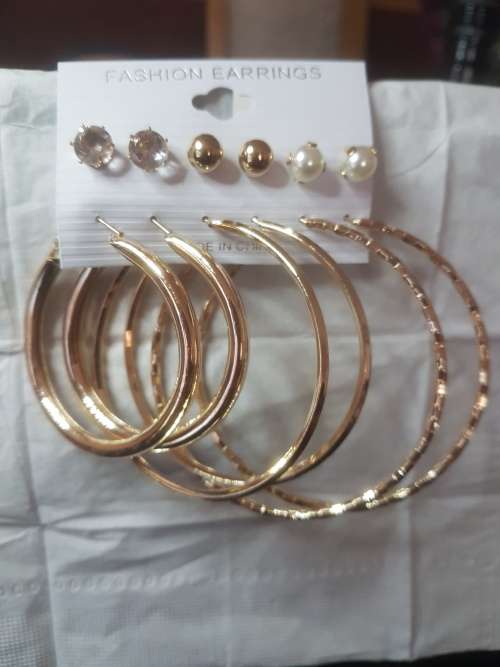 6 Pairs/set Vintage  Big Round Circle Hoop Dangle Earrings
