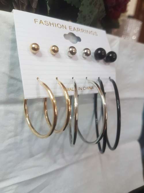 6 Pairs/set Vintage  Big Round Circle Hoop Dangle Earrings