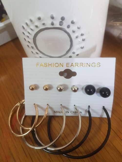 6 Pairs/set Vintage  Big Round Circle Hoop Dangle Earrings