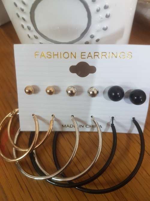 6 Pairs/set Vintage  Big Round Circle Hoop Dangle Earrings