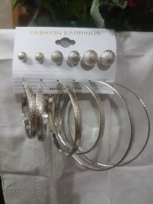 6 Pairs/set Vintage  Big Round Circle Hoop Dangle Earrings
