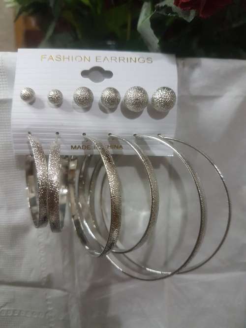 6 Pairs/set Vintage  Big Round Circle Hoop Dangle Earrings