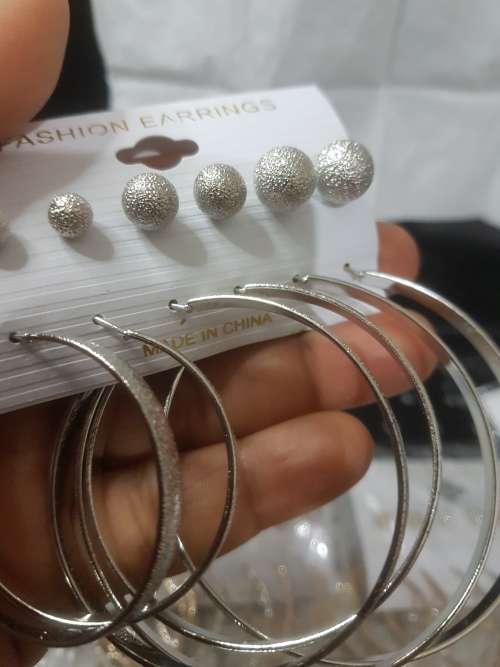 6 Pairs/set Vintage  Big Round Circle Hoop Dangle Earrings