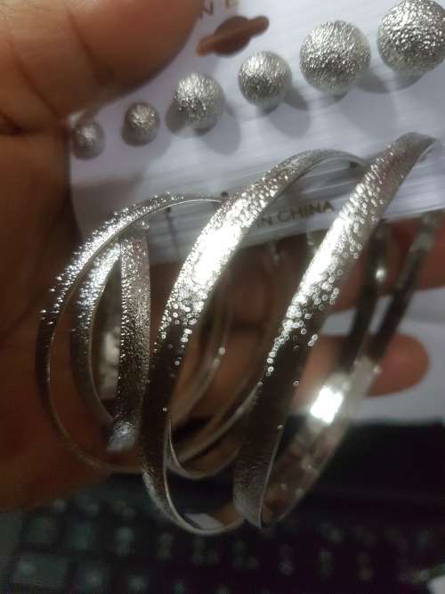 6 Pairs/set Vintage  Big Round Circle Hoop Dangle Earrings