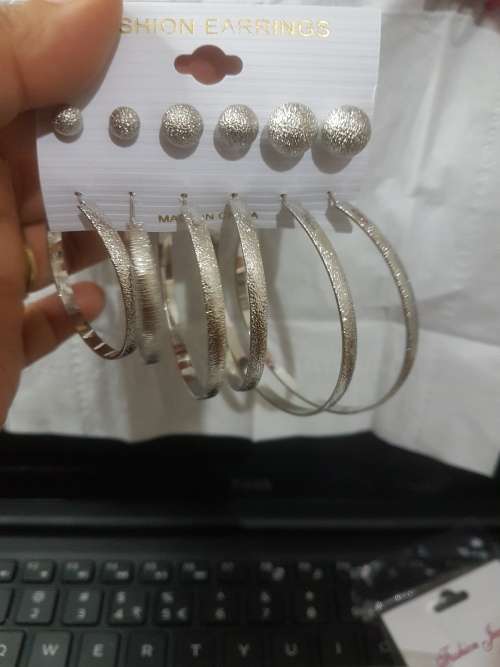 6 Pairs/set Vintage  Big Round Circle Hoop Dangle Earrings