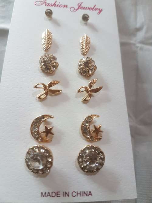 6 Pairs/set Vintage Gold Big Round Circle Hoop Dangle Earrings