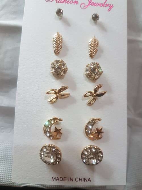 6 Pairs/set Vintage Gold Big Round Circle Hoop Dangle Earrings
