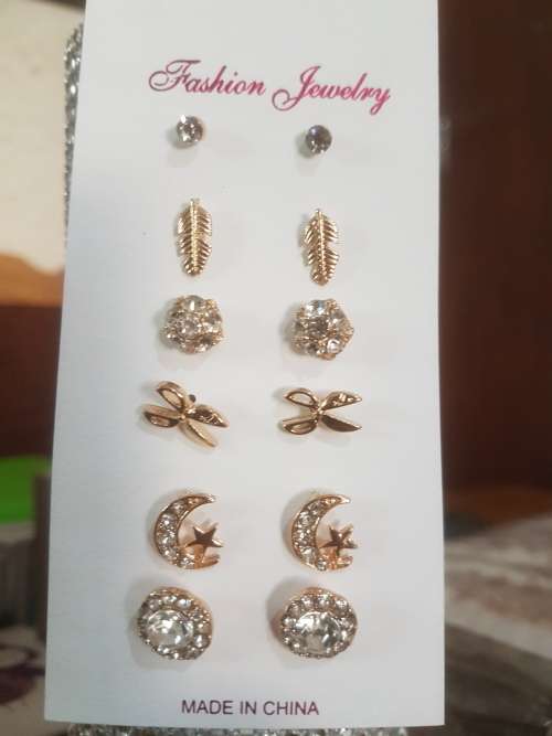 6 Pairs/set Vintage Gold Big Round Circle Hoop Dangle Earrings
