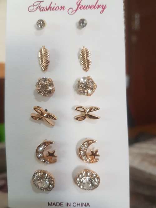 6 Pairs/set Vintage Gold Big Round Circle Hoop Dangle Earrings