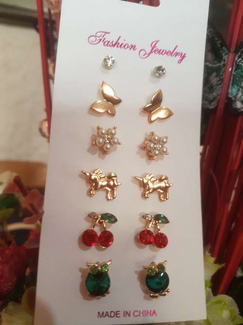 6 Pairs/set Vintage Gold Big Round Circle Hoop Dangle Earrings