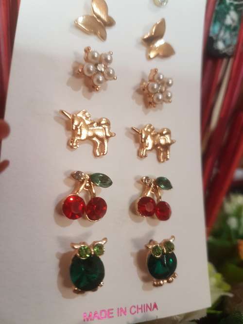 6 Pairs/set Vintage Gold Big Round Circle Hoop Dangle Earrings