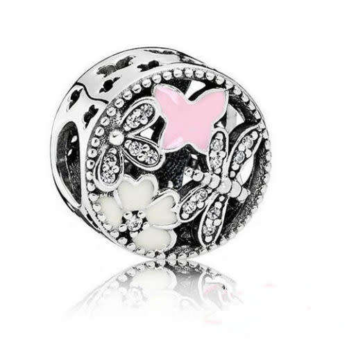 Butterfly Crystal Charm Silver Spacer Beads Fit Necklace Bracelet