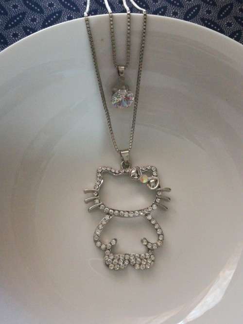 Long Sweater Hello Kitty Chain Silver Colored Fashion Necklace