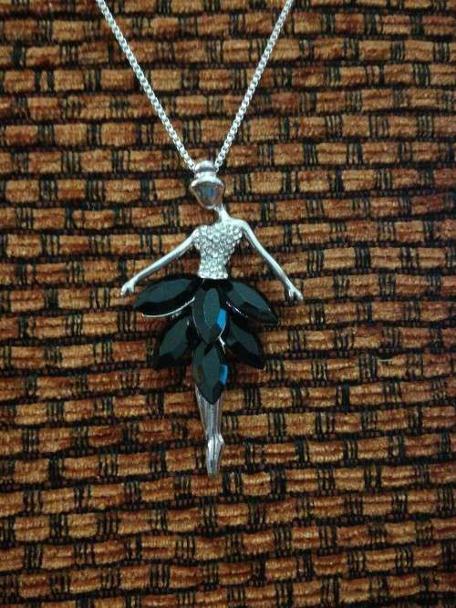 Long Double Layer Sweater Ballerina in Black Dress Fashion Necklace