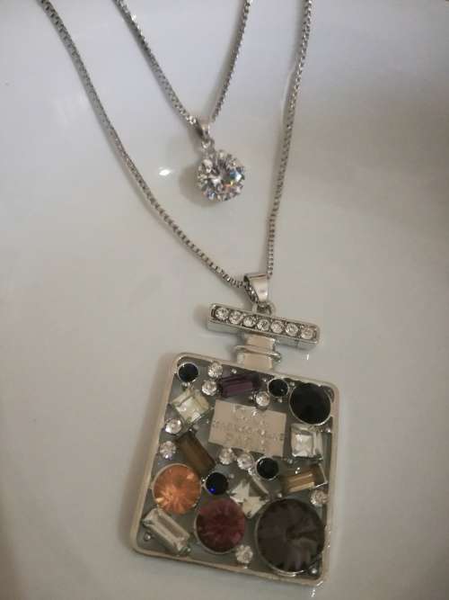 Long Sweater Double Chain PERFUME Bottle Necklace