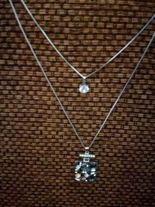 Long Sweater Double Chain PERFUME Bottle Necklace