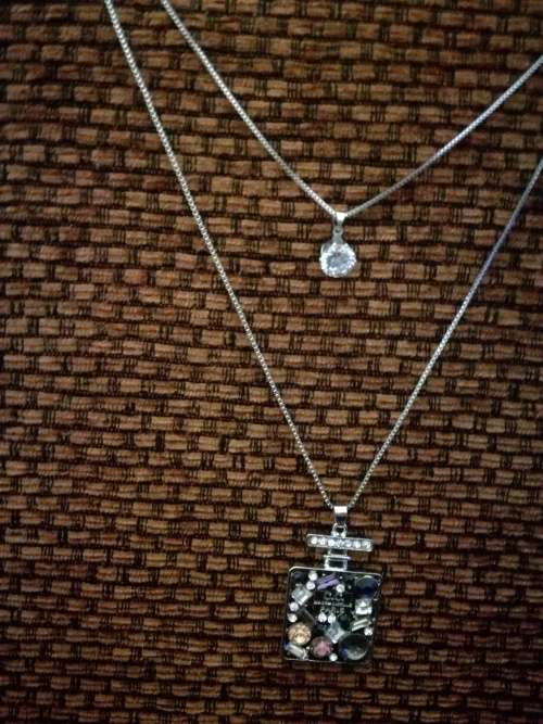 Long Sweater Double Chain PERFUME Bottle Necklace