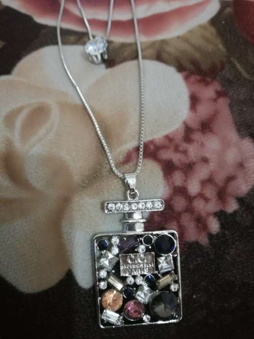 Long Sweater Double Chain PERFUME Bottle Necklace