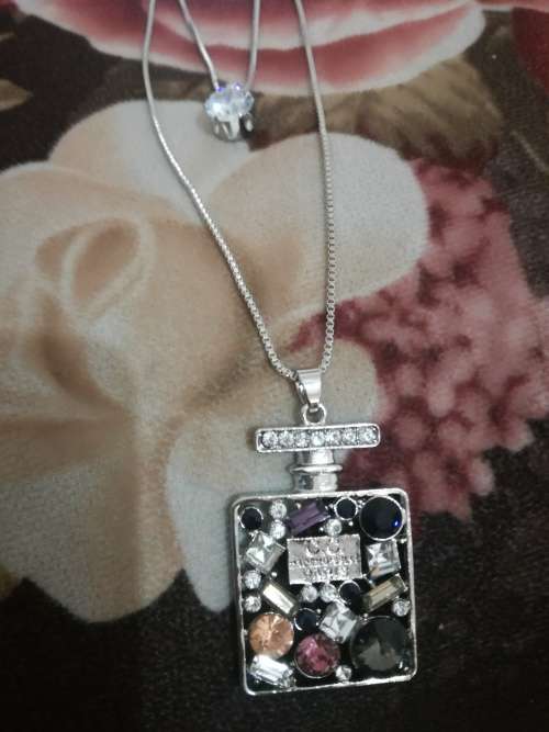 Long Sweater Double Chain PERFUME Bottle Necklace
